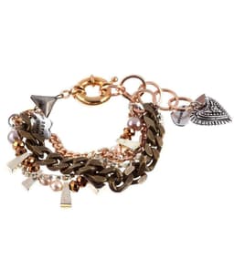 image-Chunky charm bracelet features a stunning arrangement of silver-plated
