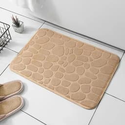 image-1pc embossed fiber carpet, bathroom living room anti slip mat, pebble floor mat, household items