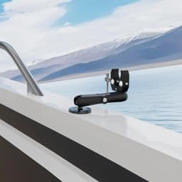 image-Trolling Motor Stabilizer Aluminum Alloy Trolling Motor Bracket Anti-Vibration 360 Degree Adjustable Shaft Support Clamp