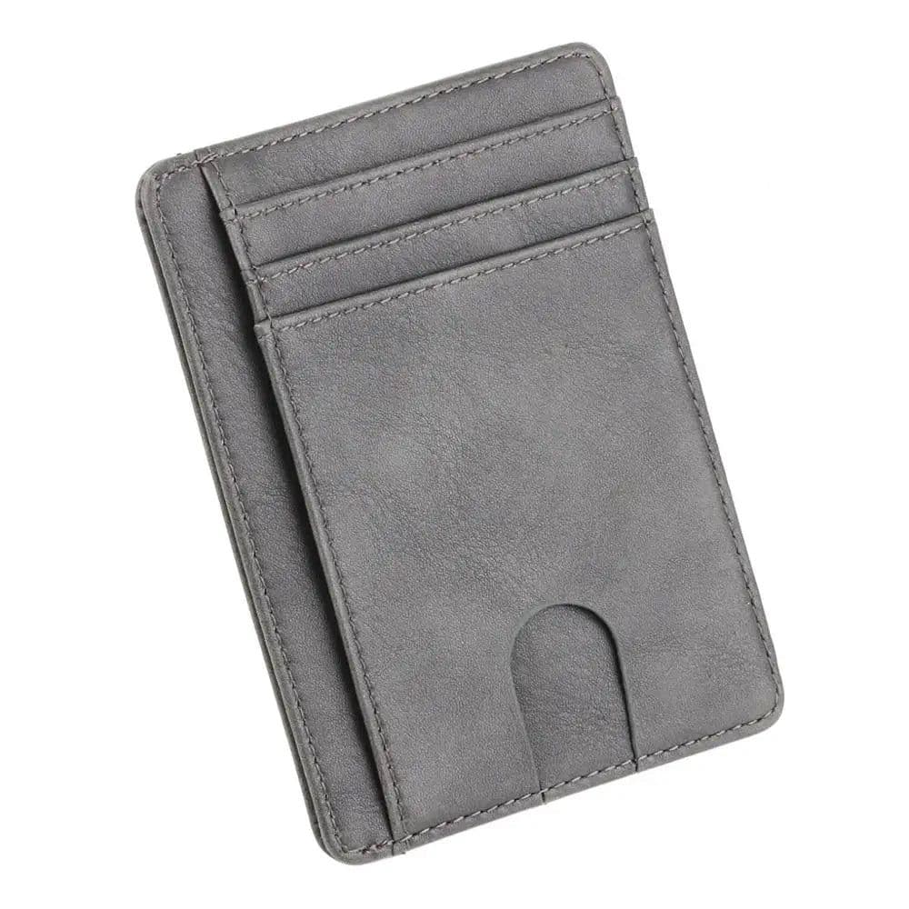 image-THINKTHENDO Slim RFID Blocking Leather Wallet Credit ID Card Holder Purse Money Case for Men Women 2020 Fashion Bag 11.5x8x0.5cm