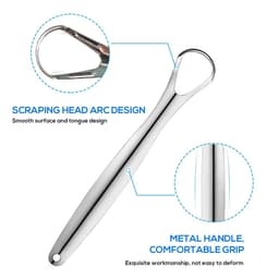 image-Premium 1pcs/3pcs Metal Tongue Scraper Cleaner for Adults & Kids, Portable Stainless Steel Tongue Scrapers Brushes for Removing