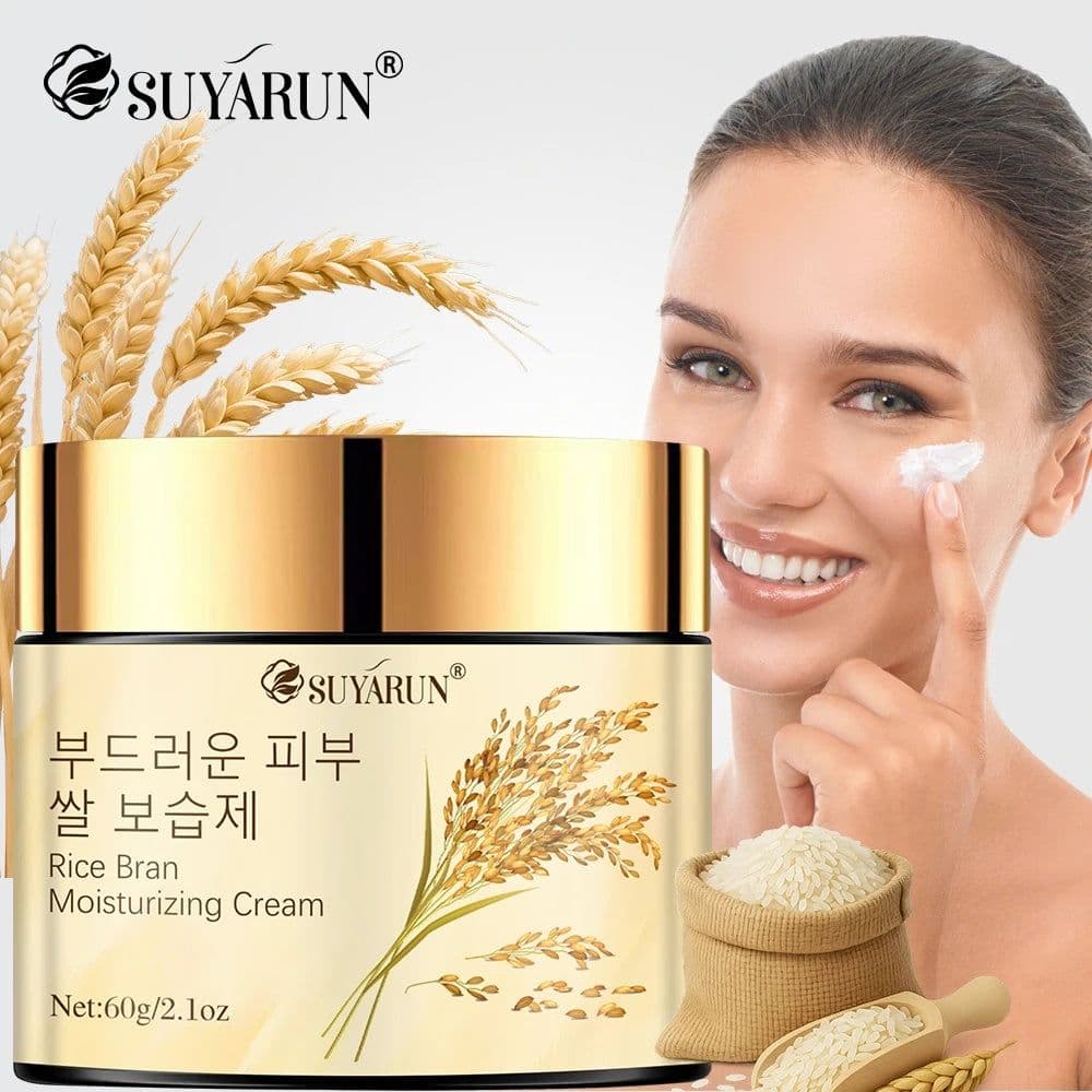 image-SUYARUN Korean Rice Extract Hydrating Face Cream 24H Moisture - Brightening Nourishing Skincare for Dry Sensitive Skin All Types
