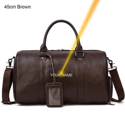 image-Luxury Genuine Leather Men Women Travel Bag Cow Leather Carry On Luggage Bag Travel Shoulder Bag Male Female Weekend Duffle Bag