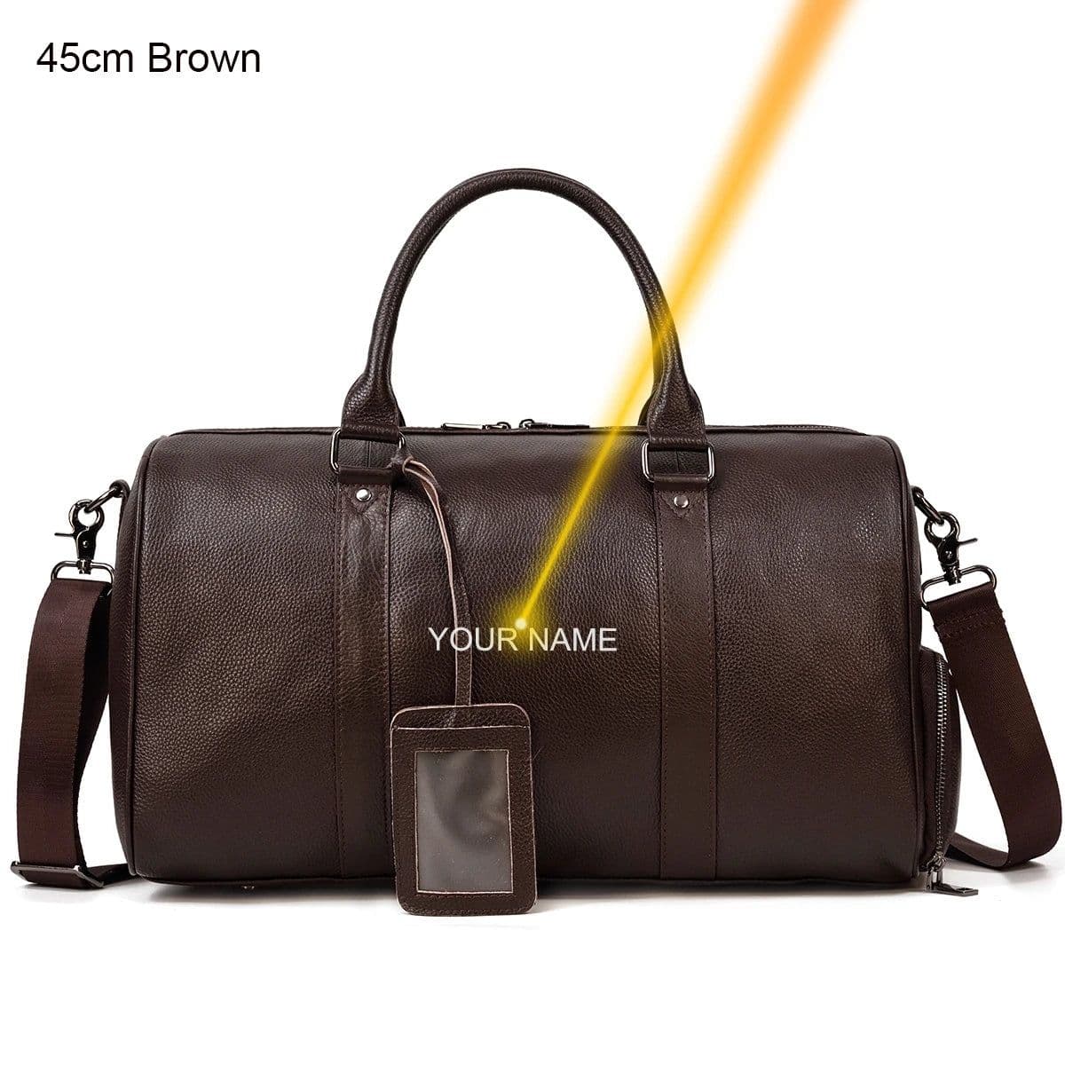 image-Luxury Genuine Leather Men Women Travel Bag Cow Leather Carry On Luggage Bag Travel Shoulder Bag Male Female Weekend Duffle Bag
