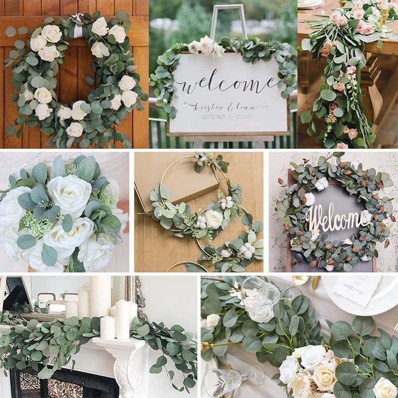 image-Artificial Flower Wisteria Vine Ivy Leaf Garland Silk Rose Flowers Rattan String Vine Wedding Arch Flower Home Garden Decoration
