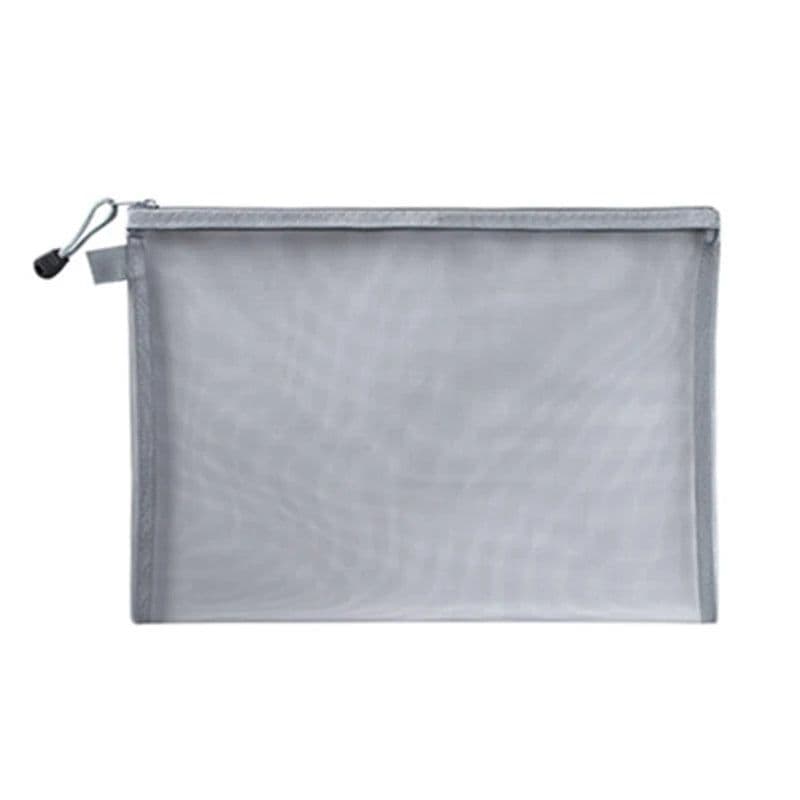 image-Transparent Waterproof Mesh Zipper Pouch Document Bag A4 Size File Folders for School Office Supplies Pencil Case Storage Bags