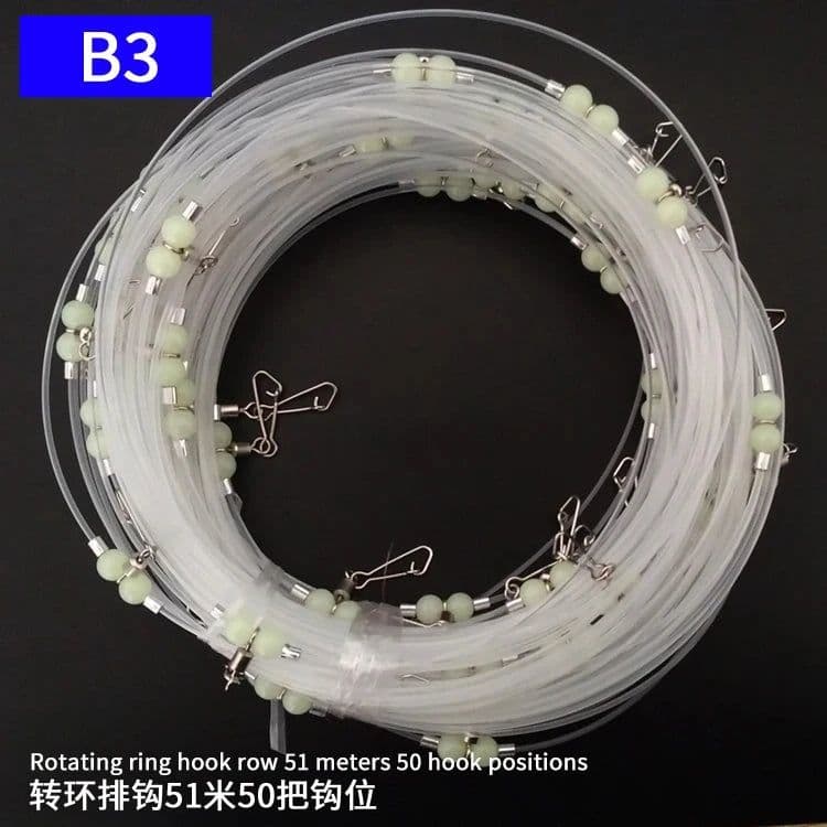 image-PD Fishing Gear Sea Fishing Row Hook Longline Handle Boat Fishing Row Line Bottom Hook Tandem Hook Set