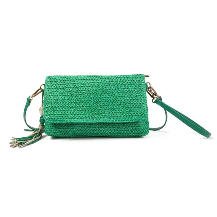 image-Bandolera Tania Verde - Bolso de mano rafia