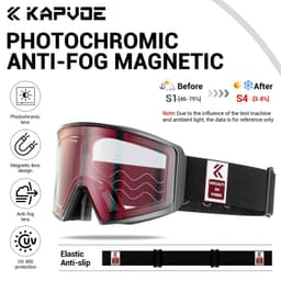 image-KAPVOE Photochromic Men Women Outdoor Sports Ski goggles Anti-fog Snowboarding Snowmobile Glasses UV400 Teen Charistmas Cycling