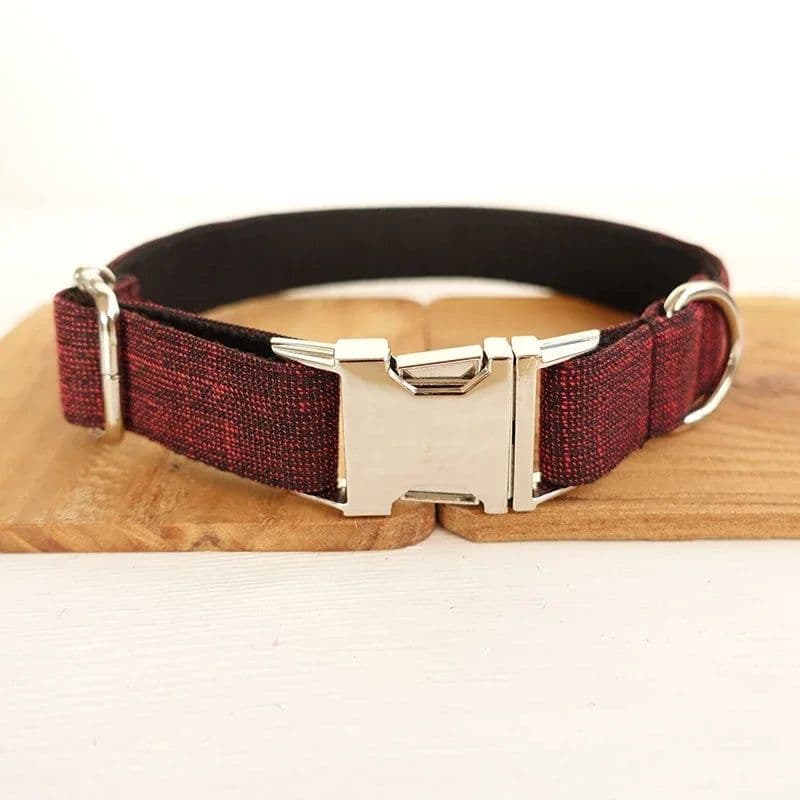 image-Personalized Dog Collar Customized Pet Collars Free Engraving ID Nameplate Tag Pet Accessory Suit Fiber Puppy Collars Leash