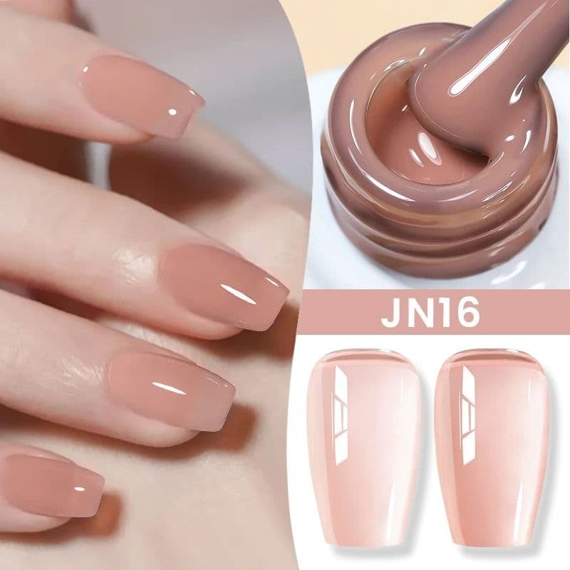 image-BORN PRETTY Milky White Jelly Nude Gel Nail Polish 10ml White Translucent Soak Off Gel Vernis Semi Permanent Need UV Light Cure