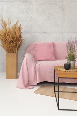 image-Woodrose linen couch cover