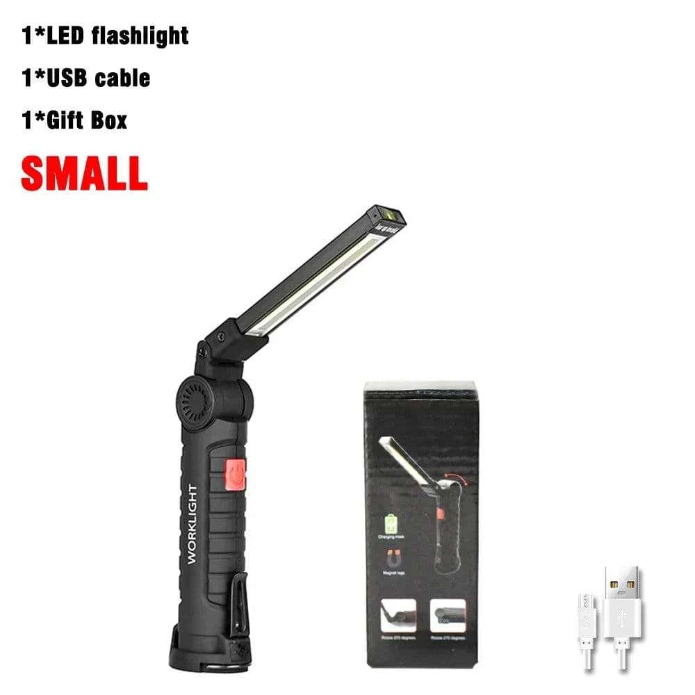 image-1pc COB LED Work Light Dimmable USB Rechargeable LED Flashlight Inspection Lamp With Magnet&Hook 14500/18650 Battery Torch light