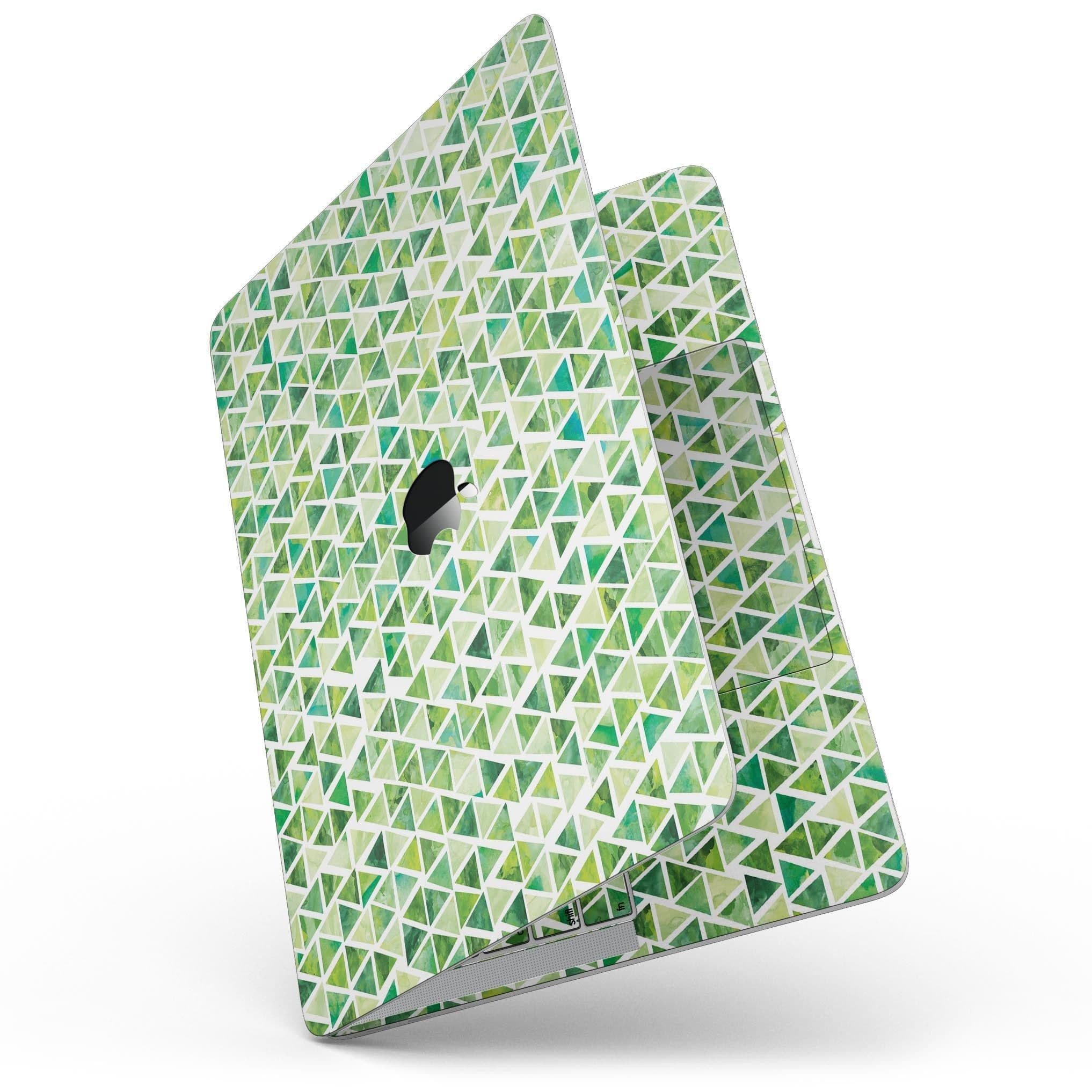image-Green Watercolor Triangle Pattern - 13" MacBook Pro without Touch Bar