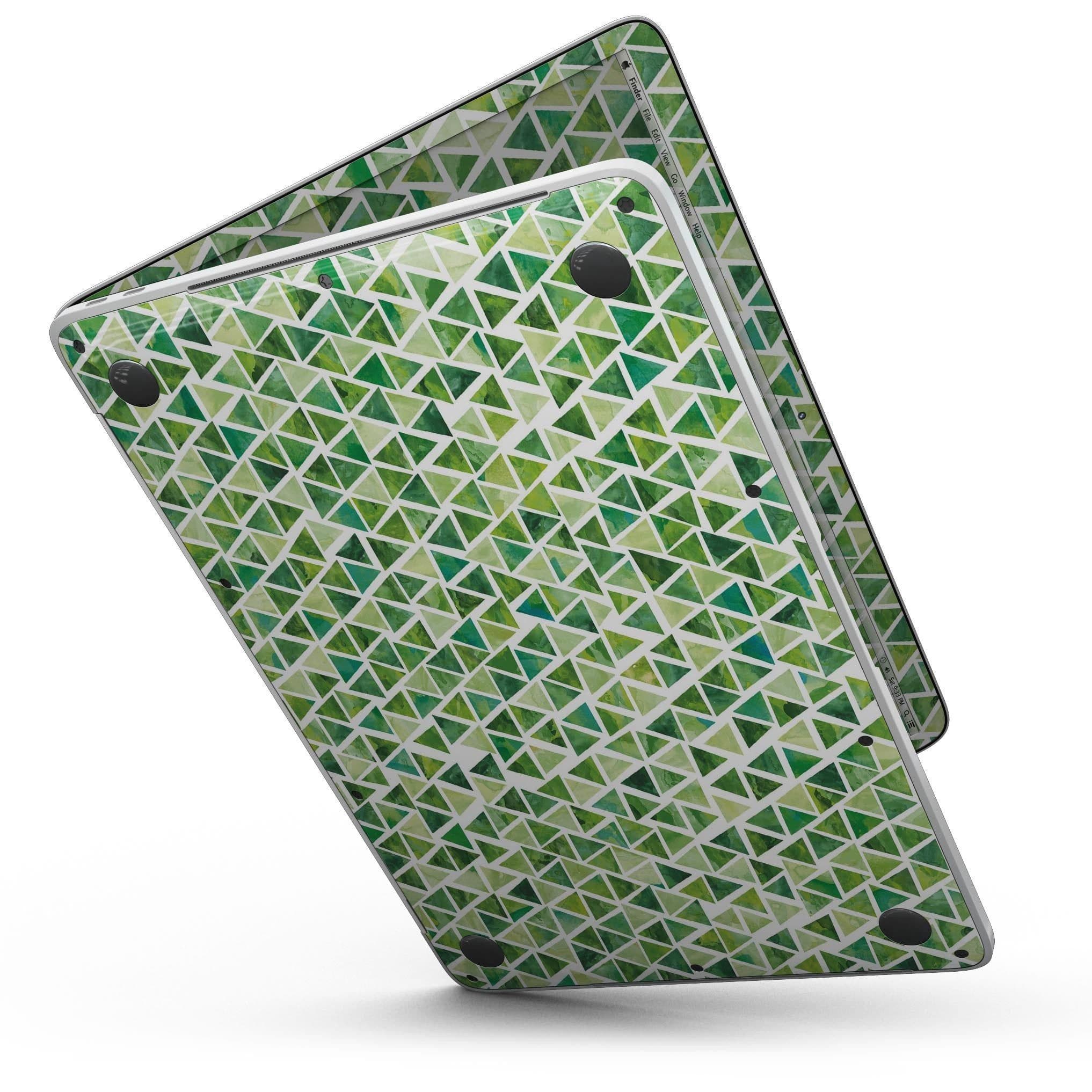 image-Green Watercolor Triangle Pattern - 13" MacBook Pro without Touch Bar
