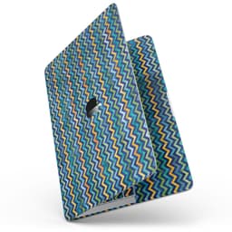 image-Blue GreenYellow and Orange Watercolor Chevron Pattern - 13" MacBook