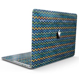 image-Blue GreenYellow and Orange Watercolor Chevron Pattern - 13" MacBook
