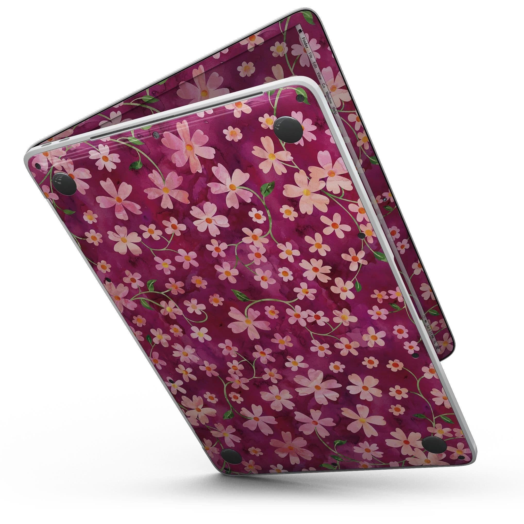 image-Flowers with Stems over Wine Watercolor - 13" MacBook Pro without