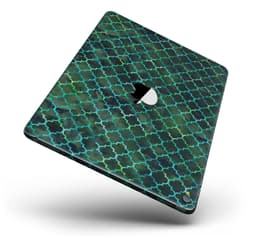 image-Dark Green Watercolor Quatrefoil Full Body Skin for the iPad Pro