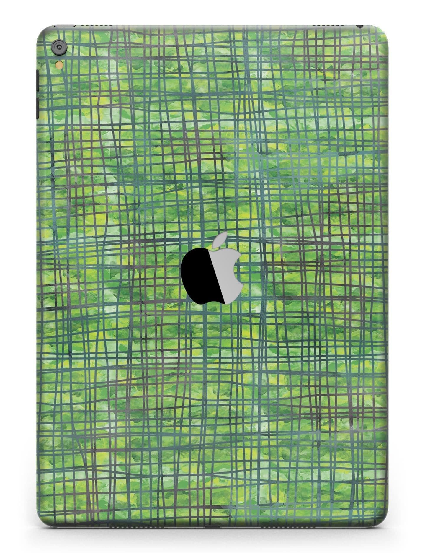 image-Green Watercolor Cross Hatch Full Body Skin for the iPad Pro (12.9" or