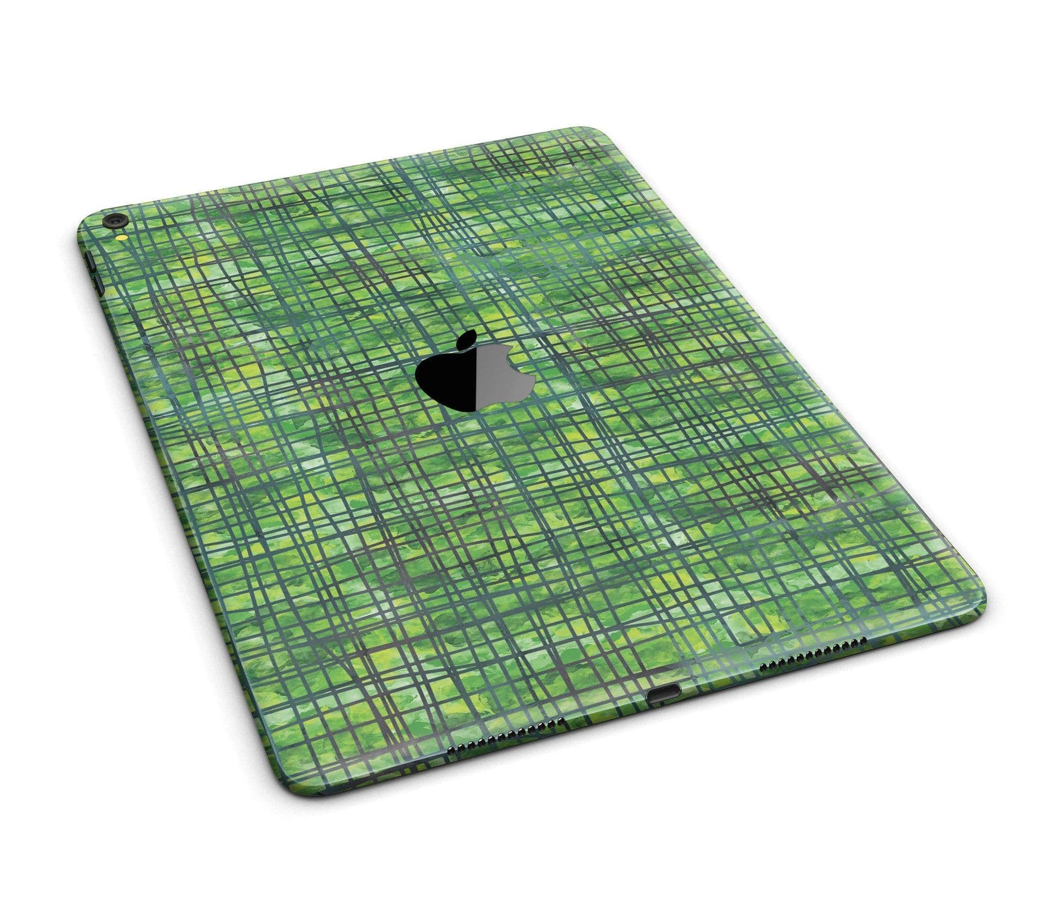 image-Green Watercolor Cross Hatch Full Body Skin for the iPad Pro (12.9" or