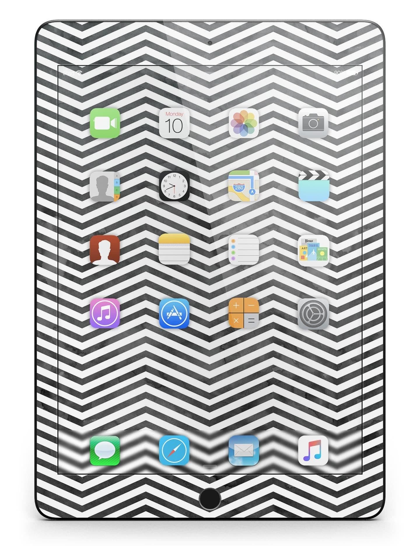 image-Black and Gray Watercolor Chevron Full Body Skin for the iPad Pro