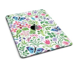 image-Butterflies and Flowers Watercolor Pattern Full Body Skin for the iPad