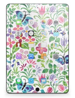 image-Butterflies and Flowers Watercolor Pattern Full Body Skin for the iPad
