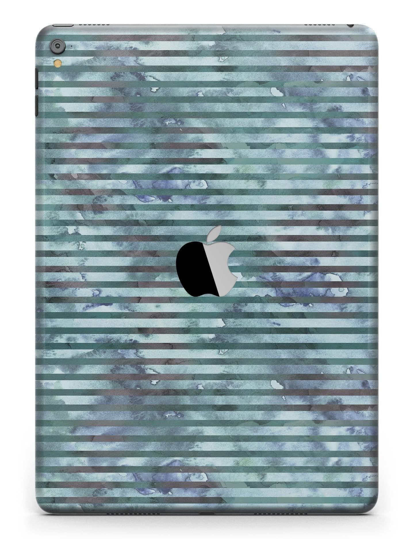 image-Dark Blue Watercolor Stripes Full Body Skin for the iPad Pro (12.9" or