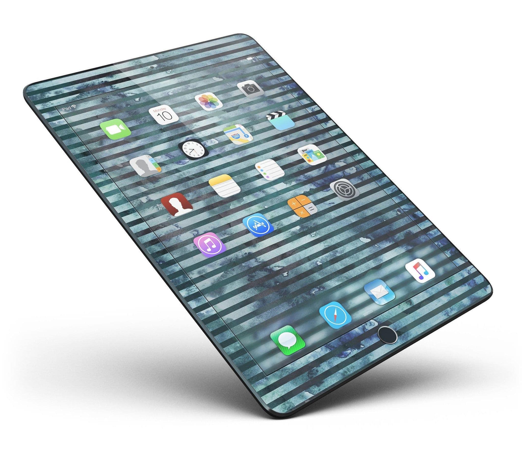 image-Dark Blue Watercolor Stripes Full Body Skin for the iPad Pro (12.9" or