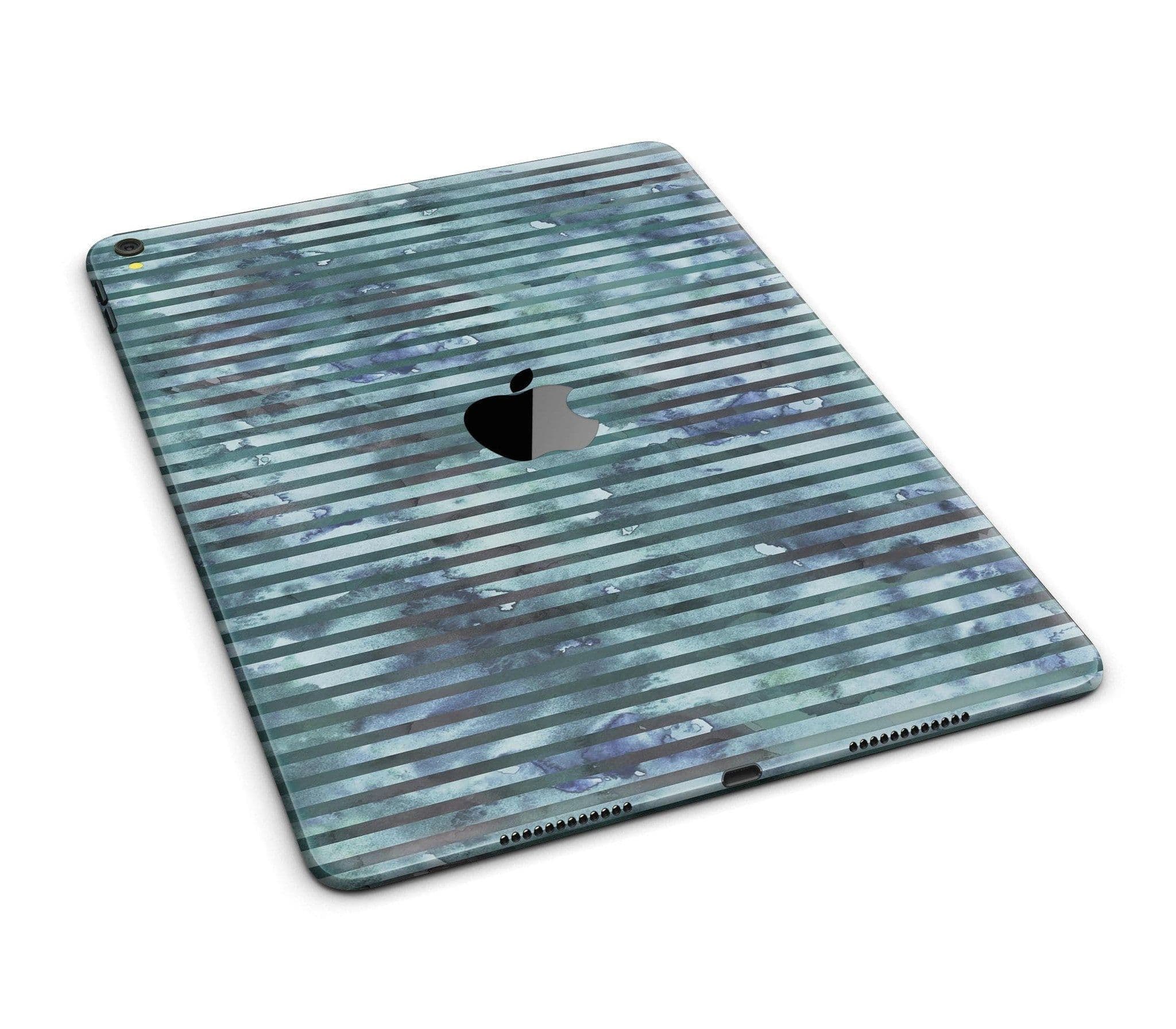 image-Dark Blue Watercolor Stripes Full Body Skin for the iPad Pro (12.9" or