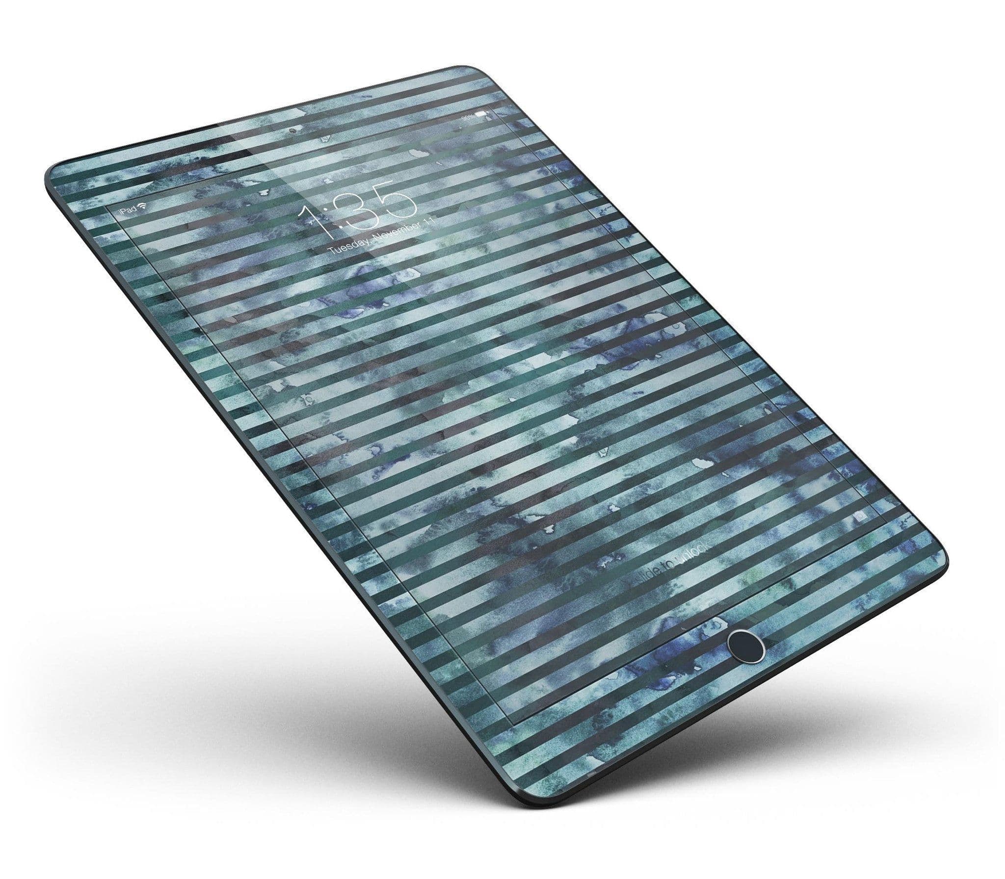image-Dark Blue Watercolor Stripes Full Body Skin for the iPad Pro (12.9" or