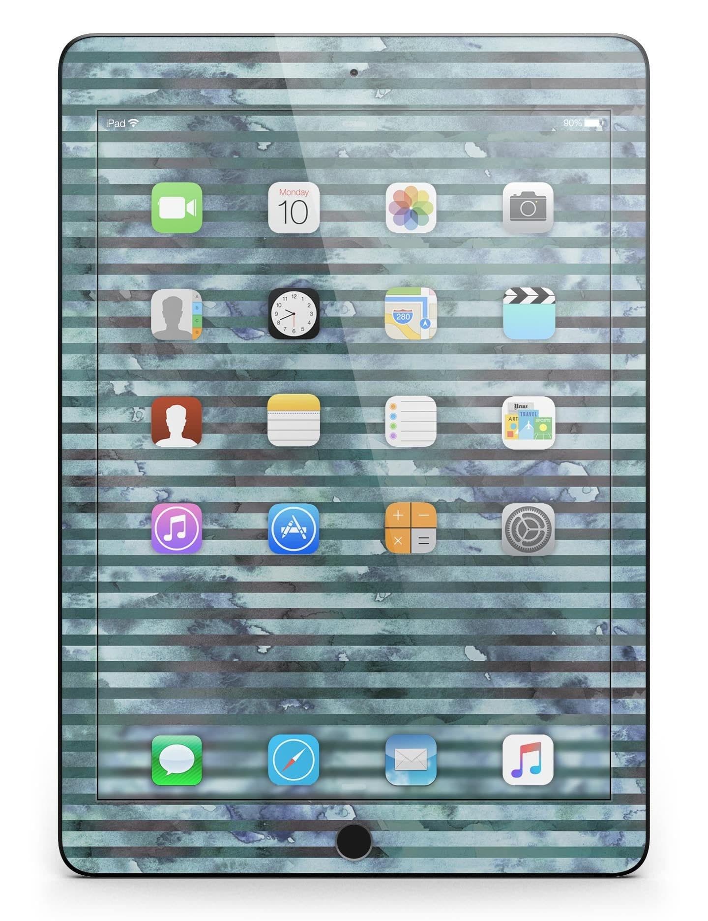 image-Dark Blue Watercolor Stripes Full Body Skin for the iPad Pro (12.9" or