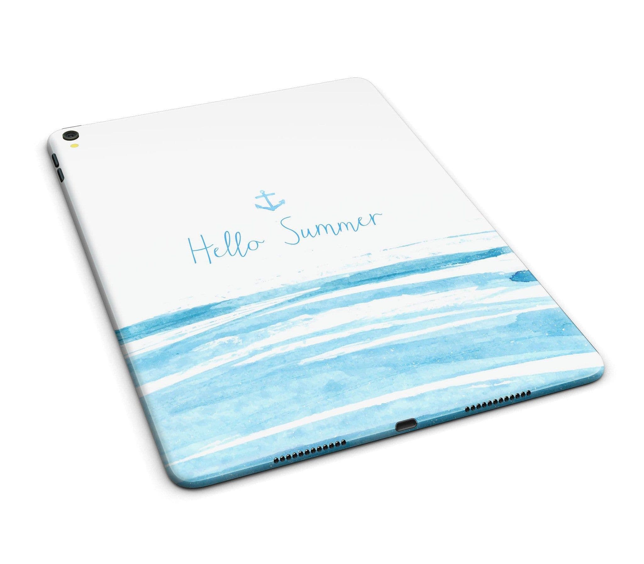 image-Hello Summer Anchor Watercolor Blue V1 Full Body Skin for the iPad Pro