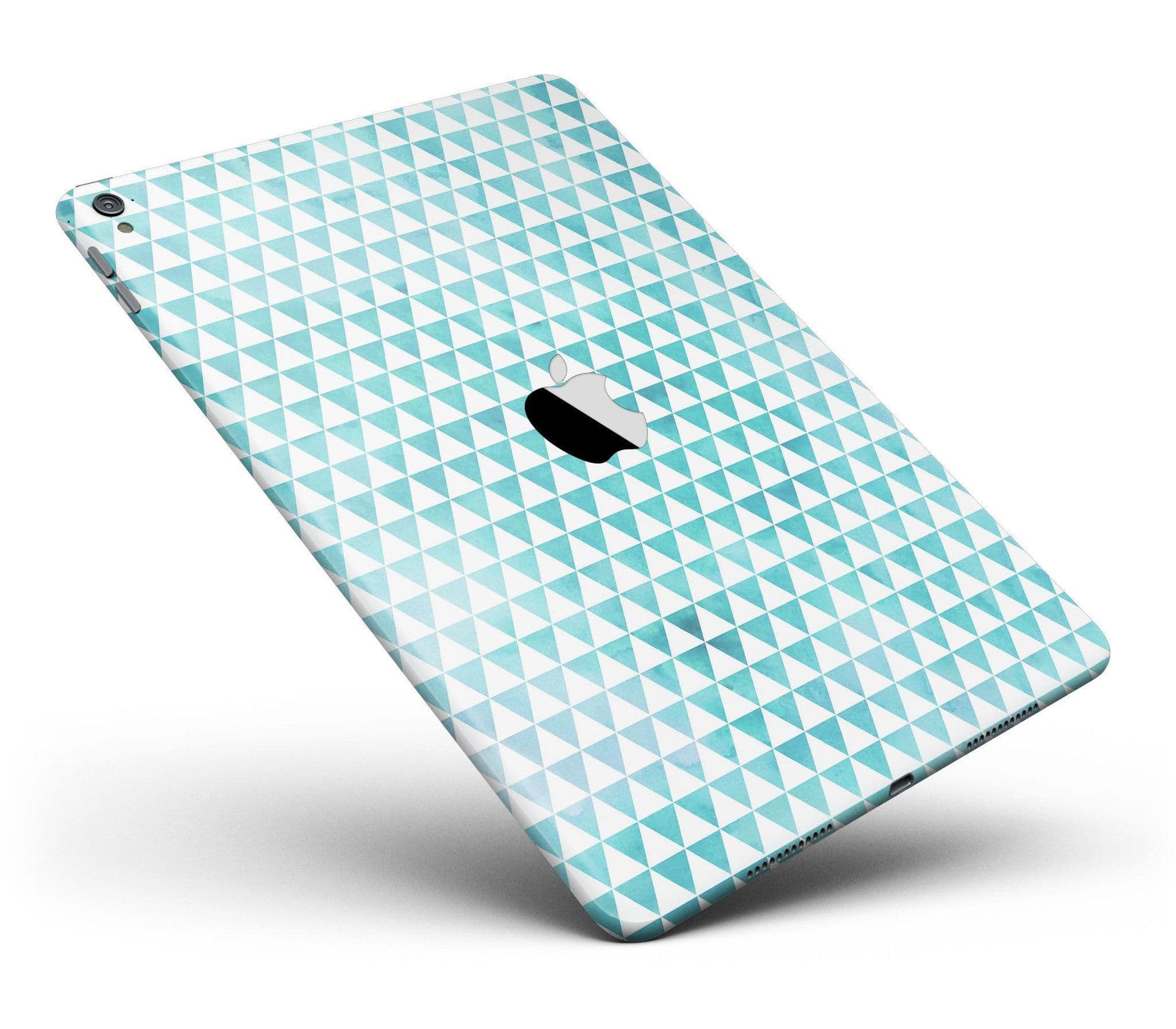 image-Blue-Green Watercolor Triangle Pattern Full Body Skin for the iPad Pro