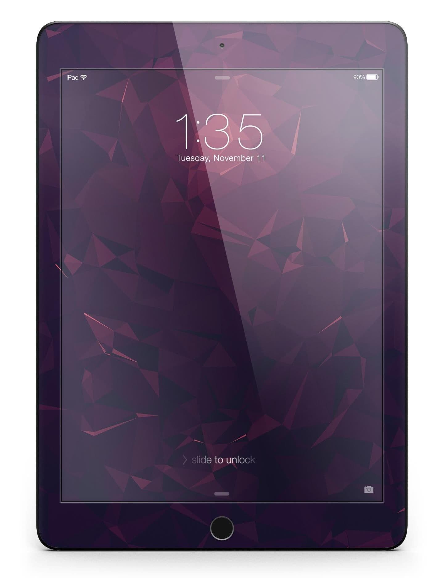image-Deep Purple and Red Geometric Triangles Full Body Skin for the iPad