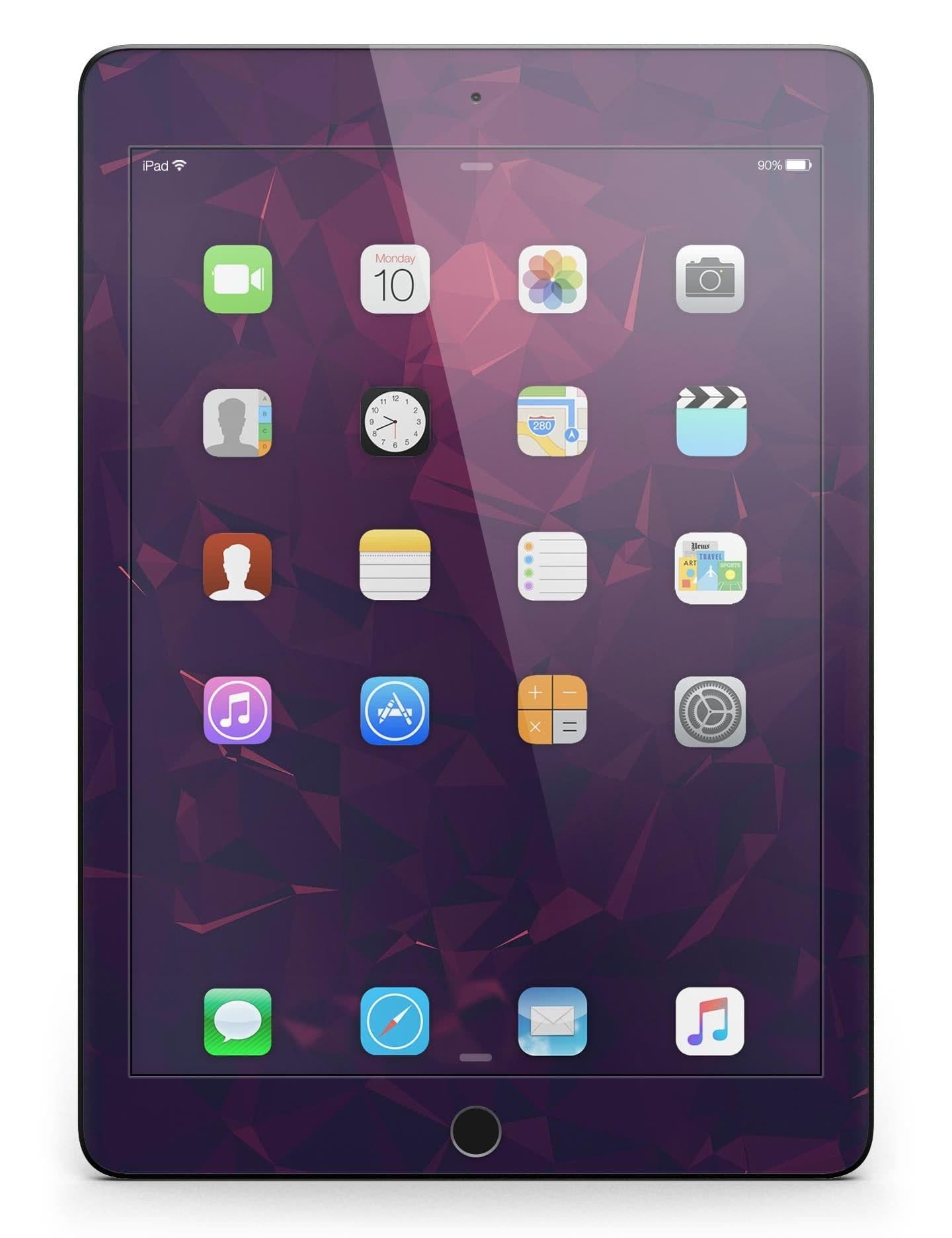 image-Deep Purple and Red Geometric Triangles Full Body Skin for the iPad