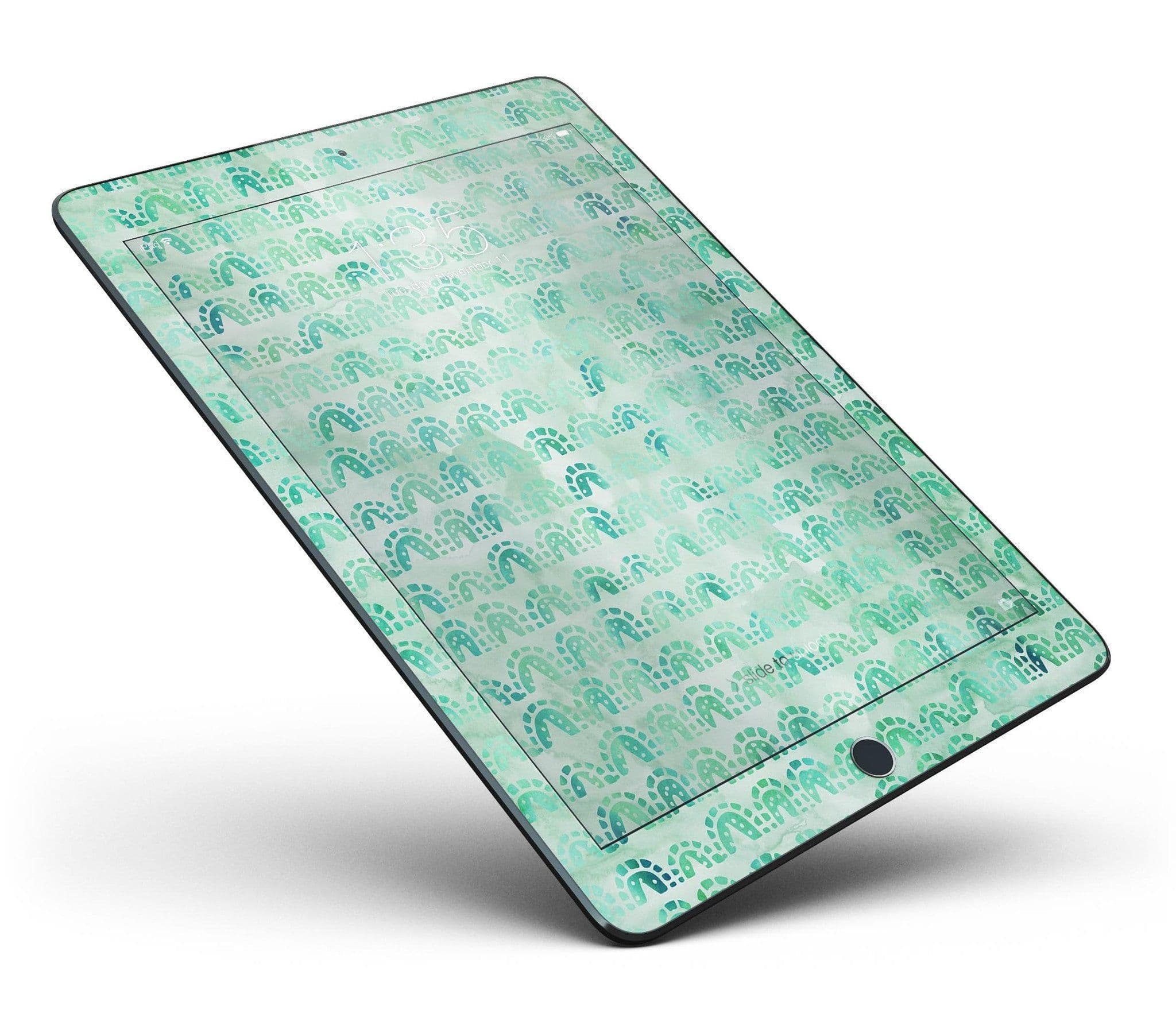 image-Green Watercolor Arches Pattern Full Body Skin for the iPad Pro (12.9"