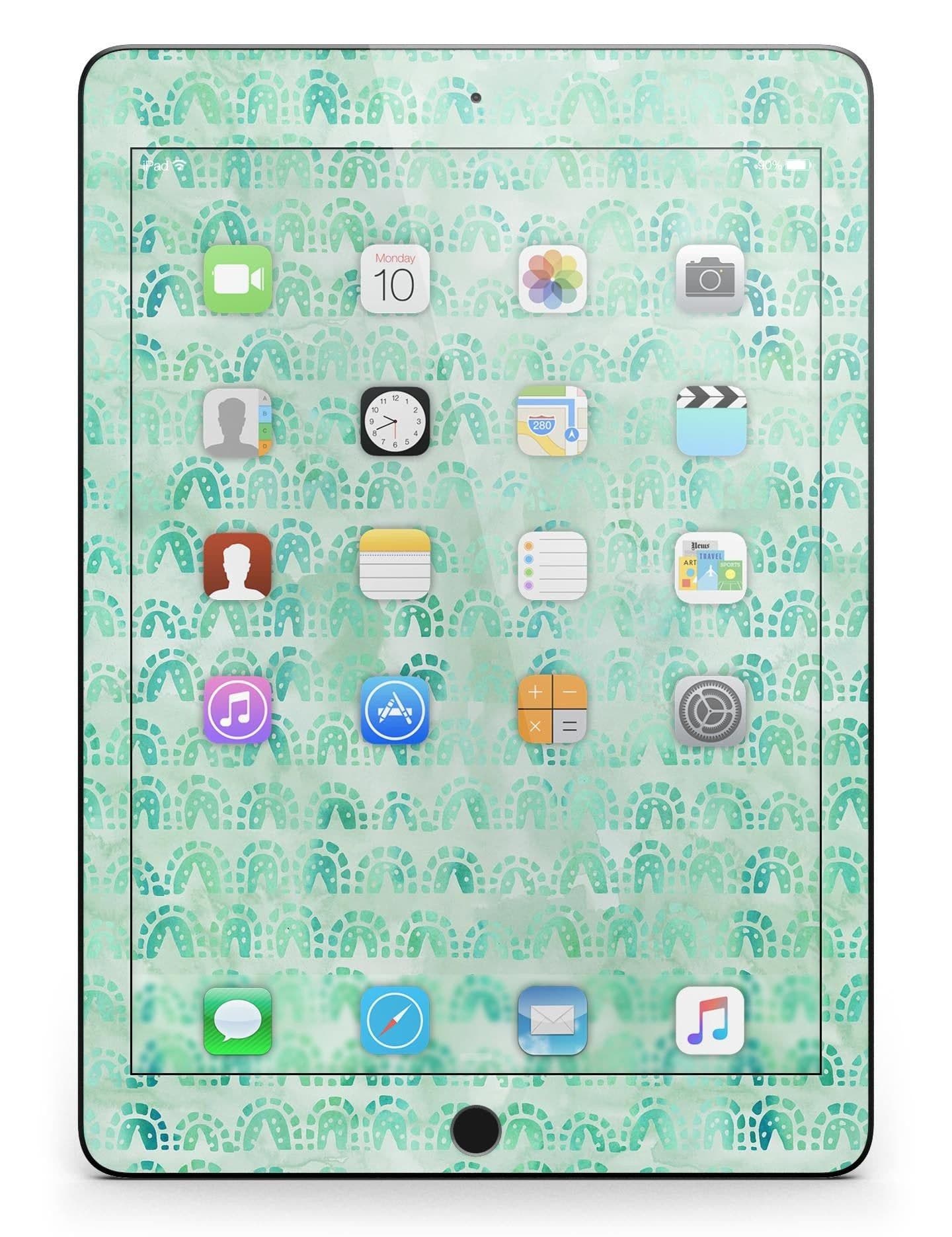 image-Green Watercolor Arches Pattern Full Body Skin for the iPad Pro (12.9"