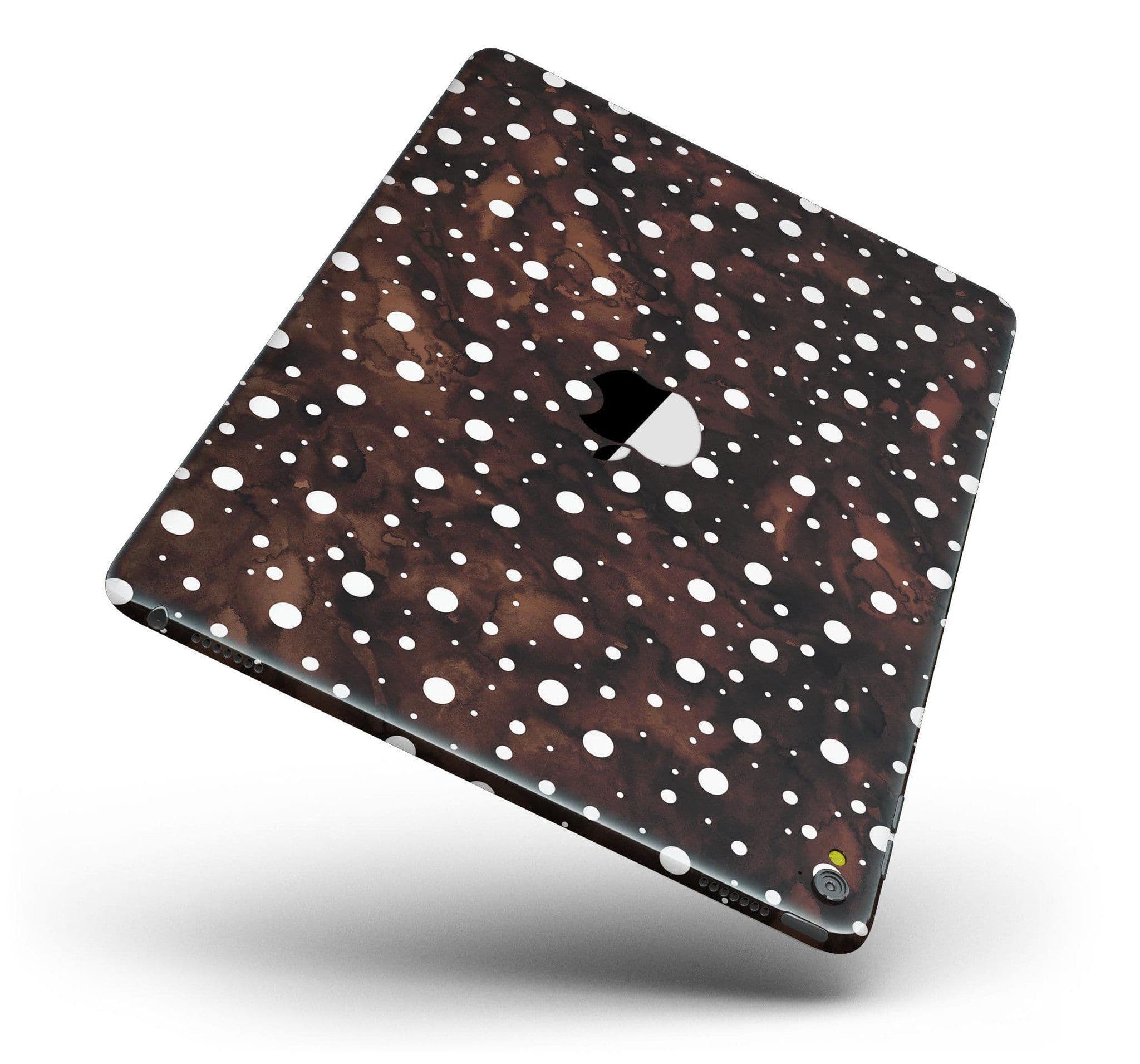 image-Brown and White Watercolor Polka Dots Full Body Skin for the iPad Pro