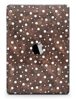 image-Brown and White Watercolor Polka Dots Full Body Skin for the iPad Pro