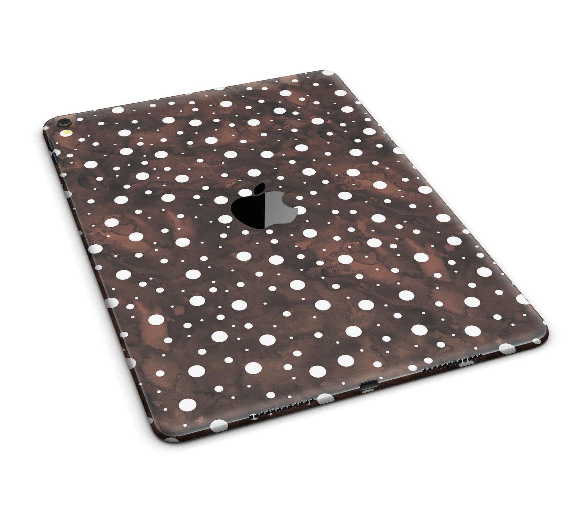 image-Brown and White Watercolor Polka Dots Full Body Skin for the iPad Pro