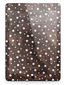 image-Brown and White Watercolor Polka Dots Full Body Skin for the iPad Pro