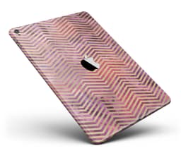 image-Gold Chevron Over Abstract Fumes Full Body Skin for the iPad Pro