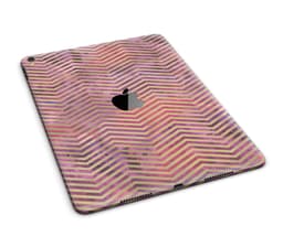 image-Gold Chevron Over Abstract Fumes Full Body Skin for the iPad Pro