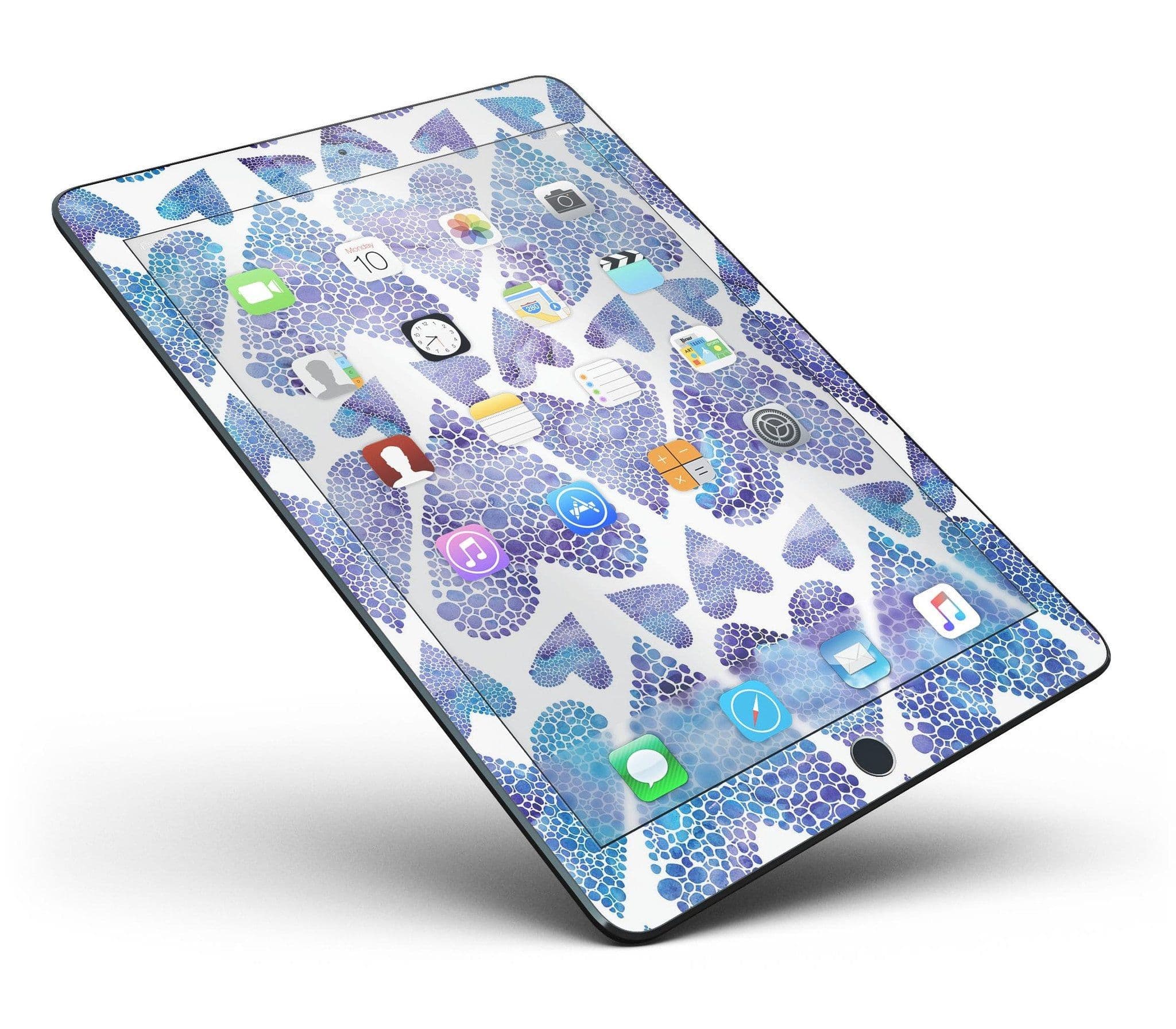 image-Blue Abstract Inverted Hearts Full Body Skin for the iPad Pro (12.9"