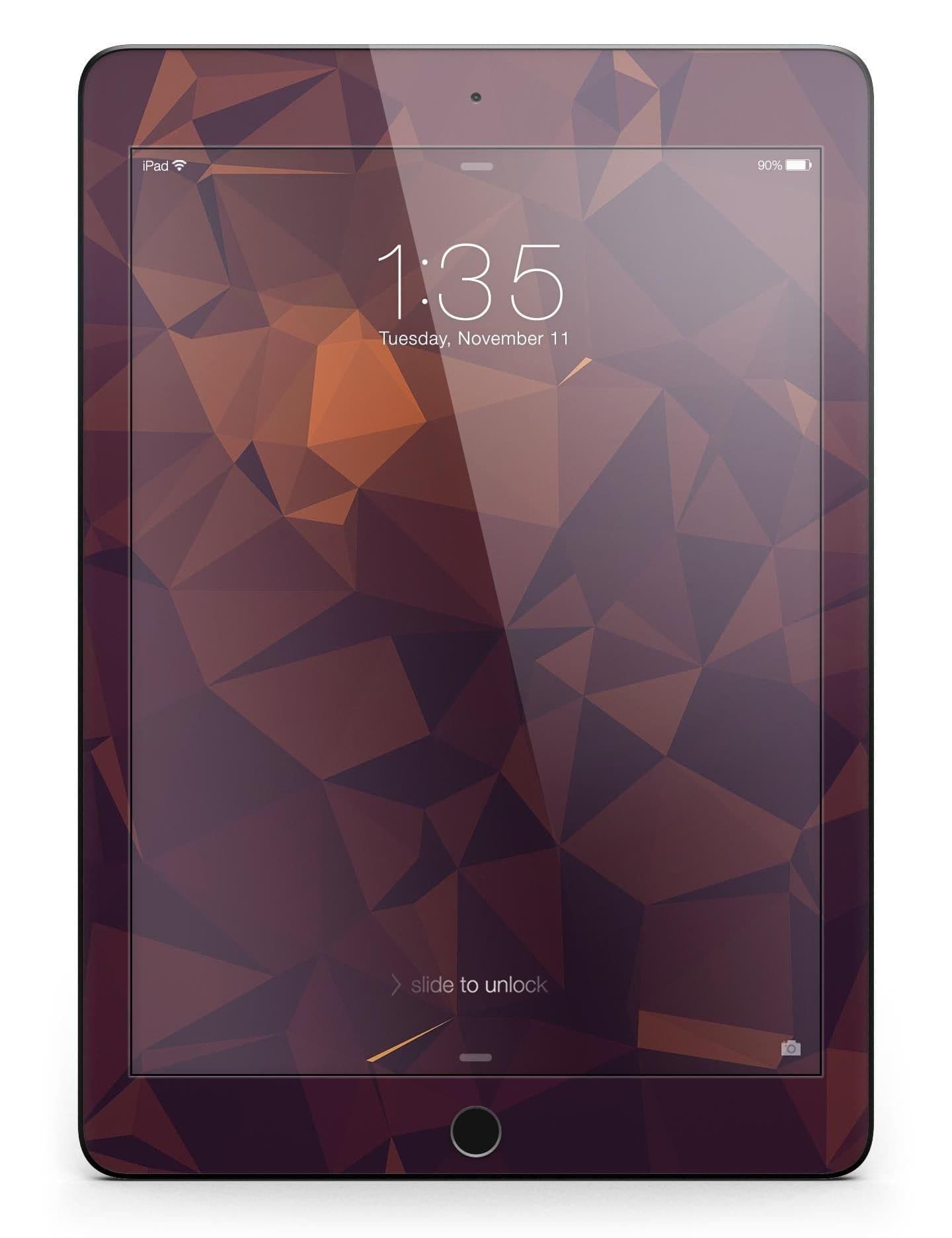 image-Dark Red Geometric V15 Full Body Skin for the iPad Pro (12.9" or 9.7"