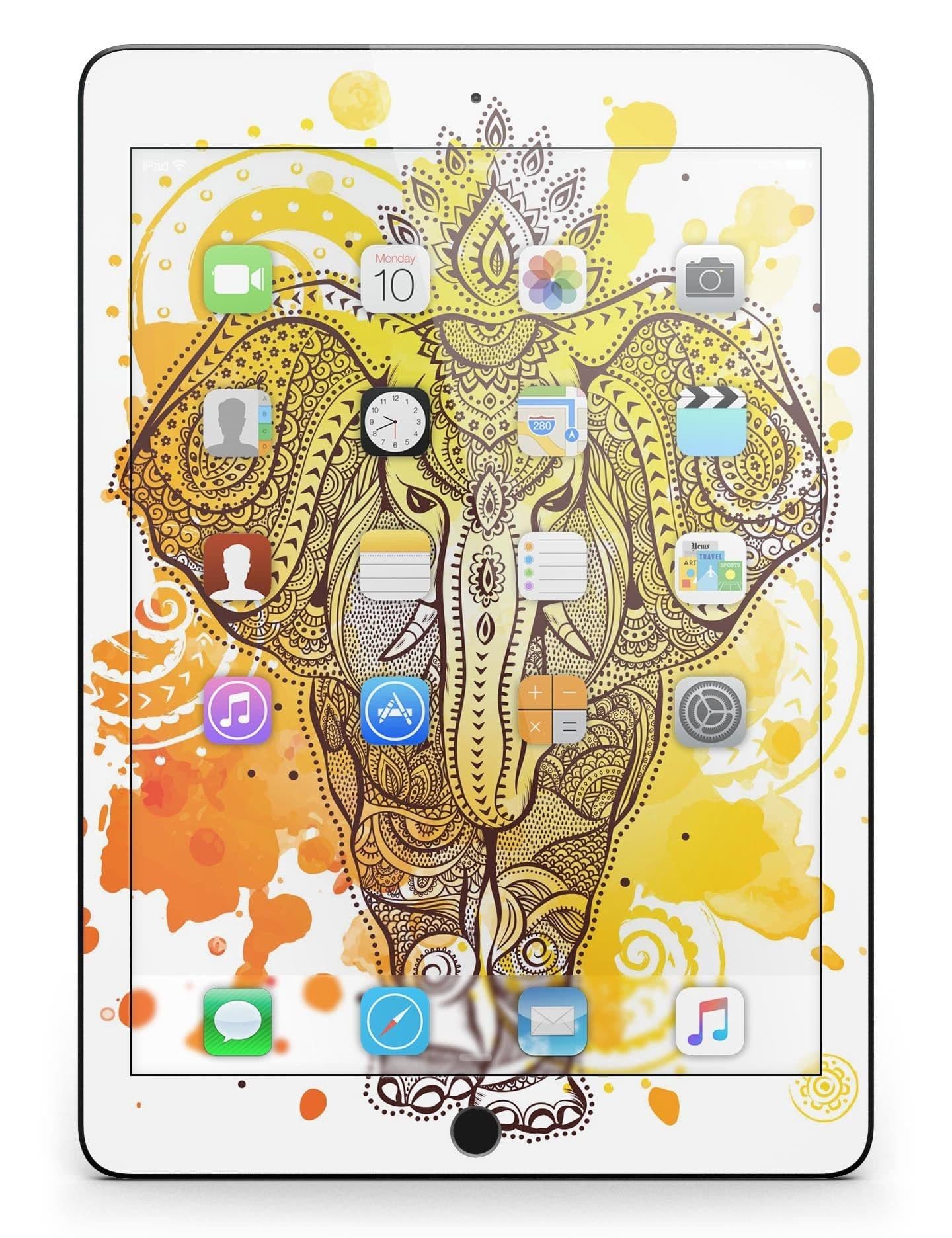 image-Bright Orange Ethnic Elephant Full Body Skin for the iPad Pro (12.9"