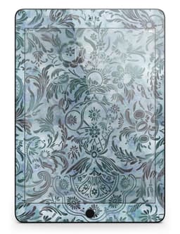 image-Blue-Green Damask Watercolor Pattern Full Body Skin for the iPad Pro