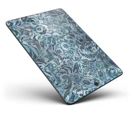 image-Blue-Green Damask Watercolor Pattern Full Body Skin for the iPad Pro